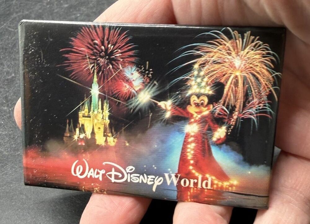 VTG 1990s Walt Disney World Fridge Magnet Fantasia Mickey Sorcerer HTF -S1
